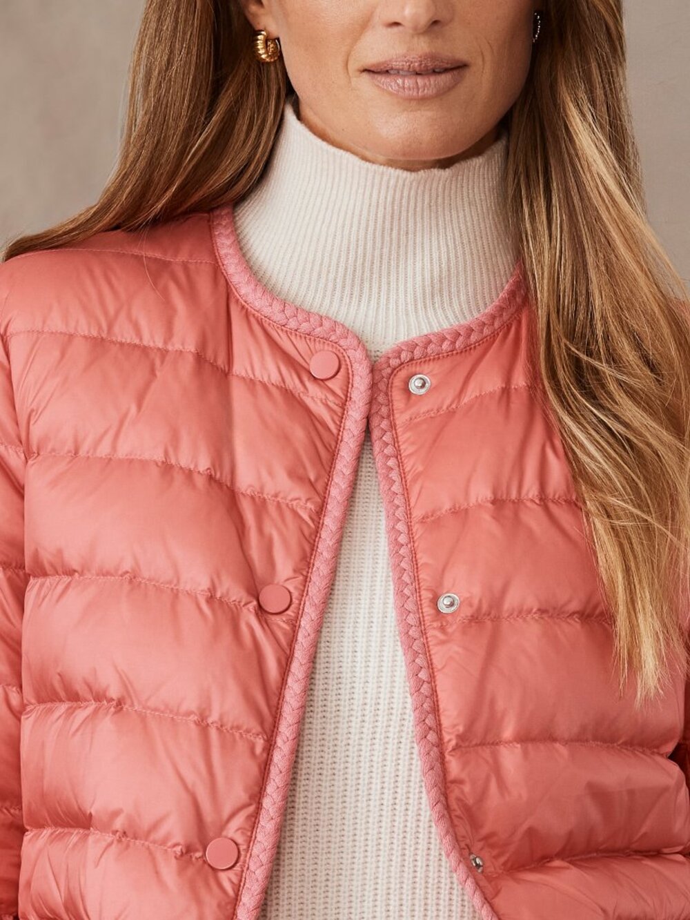 J McLaughlin Brady Puffer - Light Coral NEW